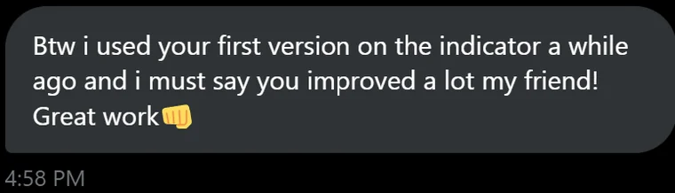 Member message: I used your first version of the indicator a while ago and I must say you improved a lot my friend! Great work
